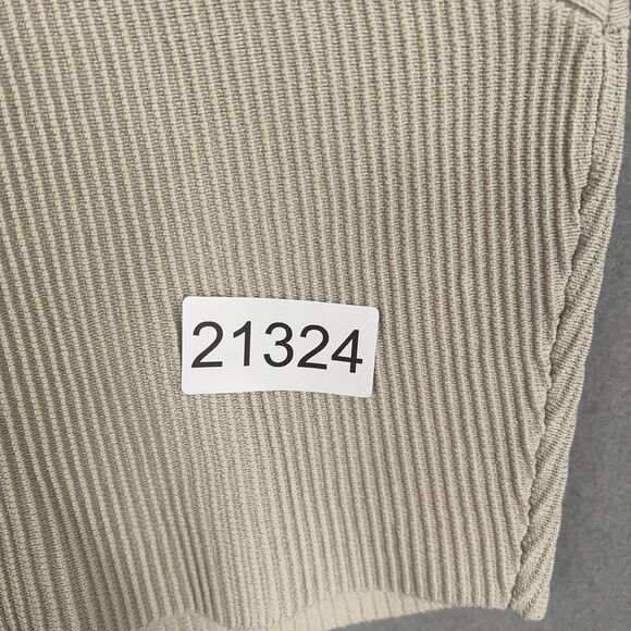 Aritzia Babaton Top Women Medium Tan Sculpt Knit Criss Cross Cropped Tank Halter - Picture 12 of 12